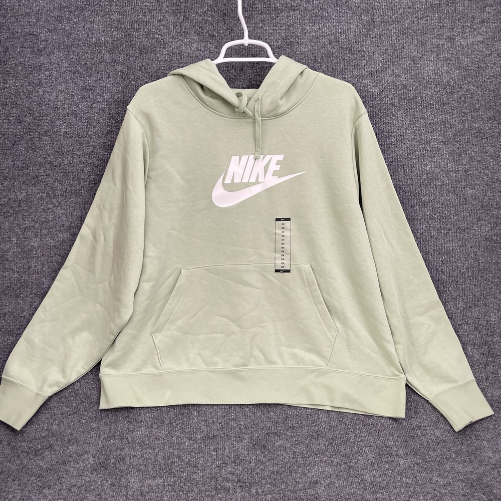 Nike Sportswear Club Fleece Pullover Hoodie Womens Sz 0X Green